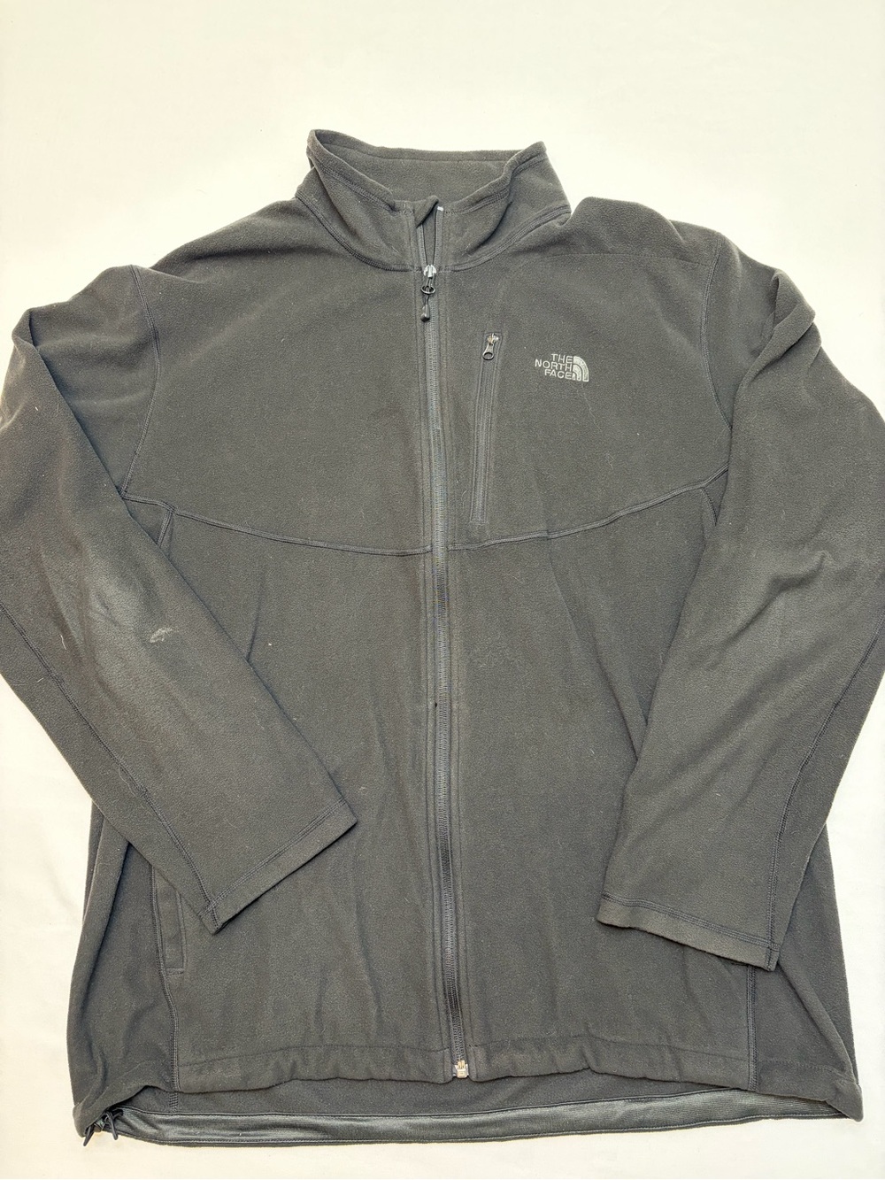 The North Face Full Zip Fleece Jacket Men's XXL Dark Gray Stand Collar